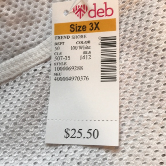 Deb mesh top white blue trim plus Sz 1x 2x 3x 3/25 - Picture 5 of 6